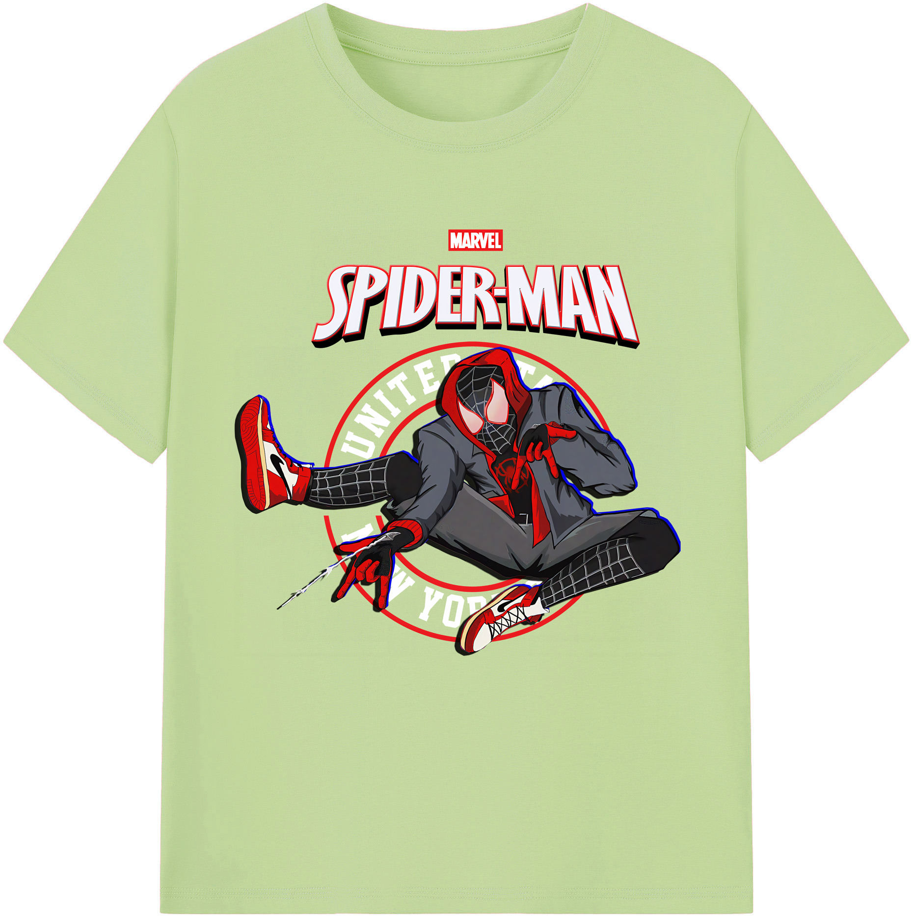 （画像用） Spider Man スパイダーマン 綿100％半袖Tシャツ（フロントプリント）